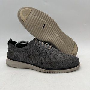 Cole Haan C27565  Men`s Size 11 ZeroGrand Stitchlite Wingtip Oxford Grey Shoes